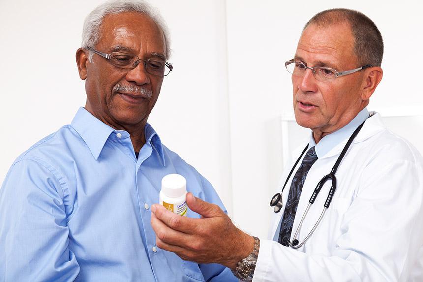 The doctor prescribes medication